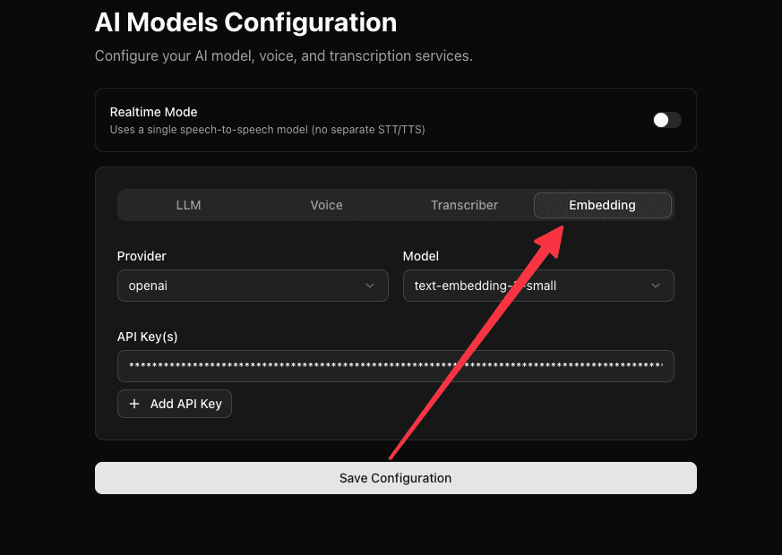 Embedding Configuration