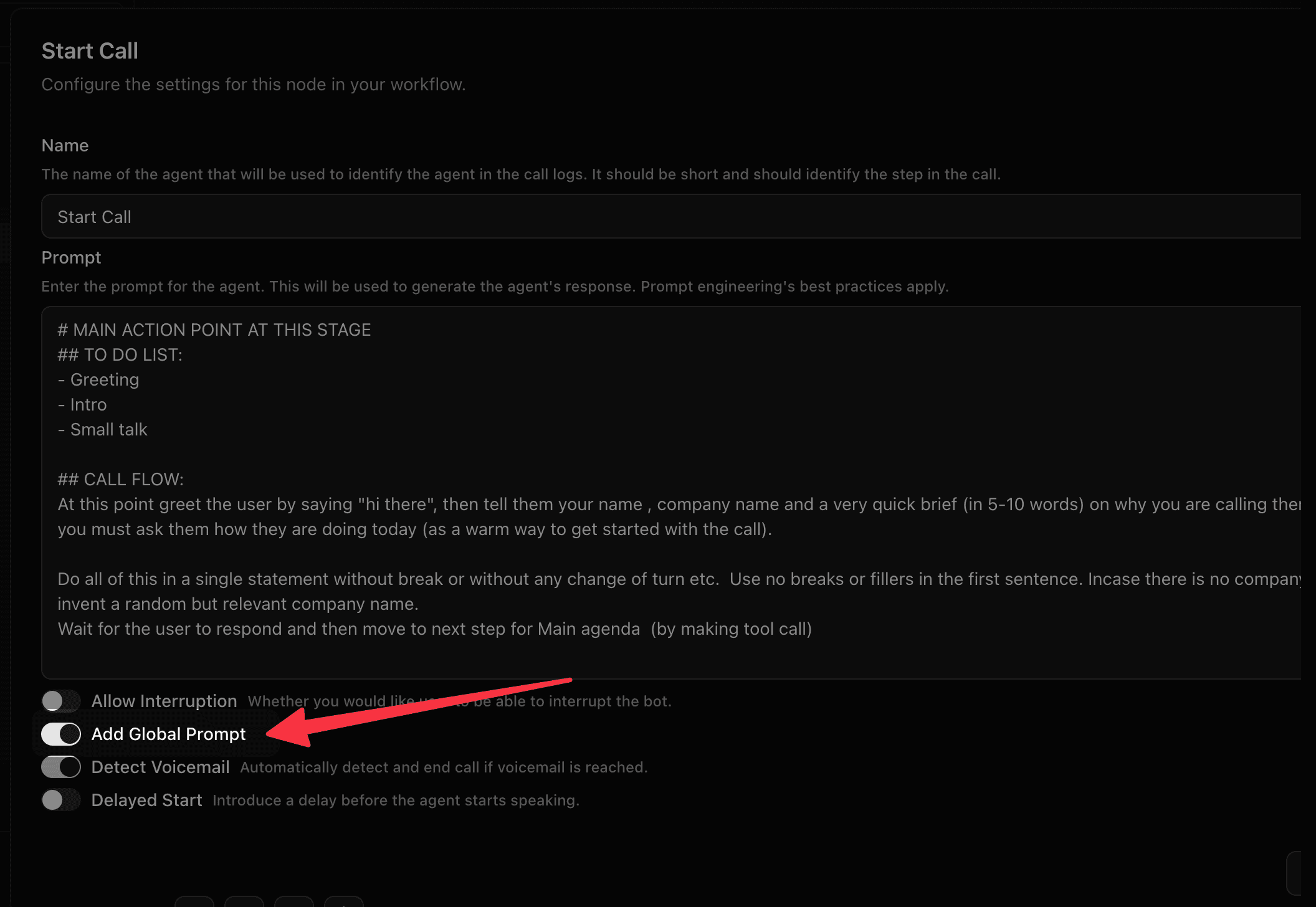 Add Global Prompt Selector