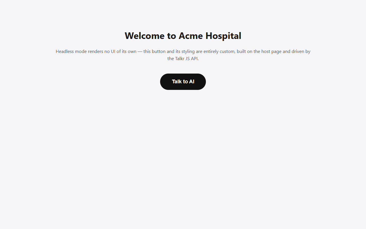 Headless widget driven by host-page UI